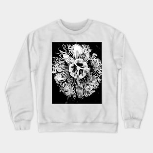 Black and White PassionFlower Crewneck Sweatshirt